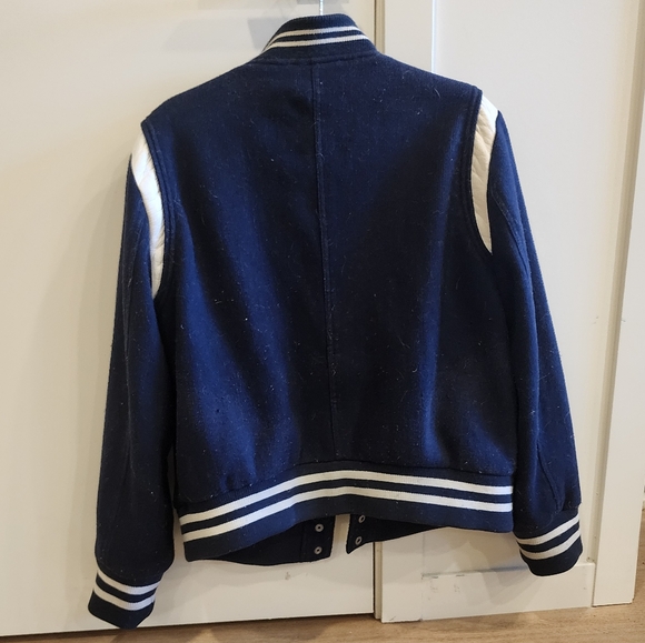 Gap Navy and White Men's Bomber Jacket - Picture 2 of 3